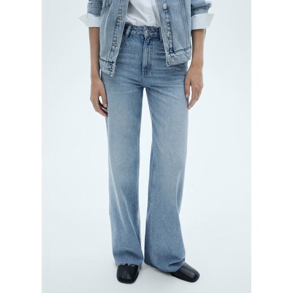 MANGO Danila Wide-Leg High-Rise Cotton Jeans - 4 - Picture 4 of 8